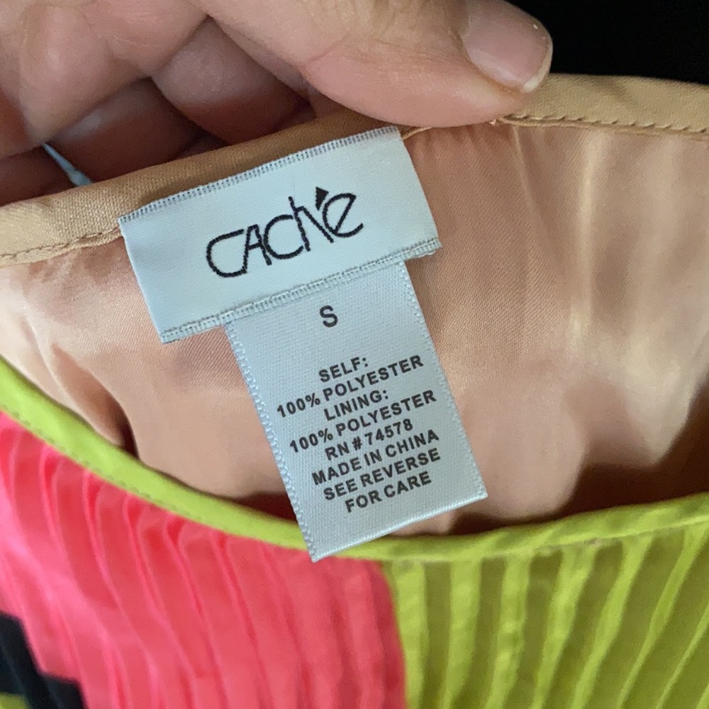 Cache Multi Color High Low Accordion Pleated Maxi… - image 6